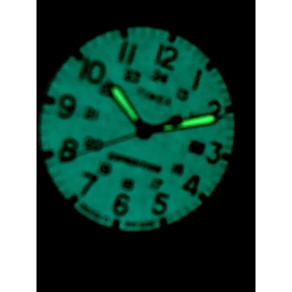 Timex Men's Watch TW4B23000 Expedition Quartz Indiglo Green Dial Leather 40mm - Picture 8 of 15